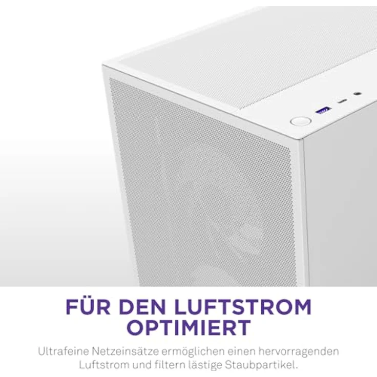 NZXT H5 Flow RGB 2024 ATX-Mid-Tower-PC-Gaming-Gehäuse - Hoher Luftstrom - F360 RGBCore-Lüfter - 360mm & 240mm Kühlerhalterung - Weiß – Bild 5