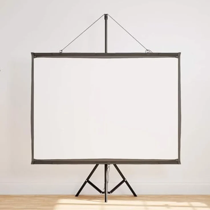 vidaXL Beamer Leinwand mit Stativ 60 Zoll 4:3, Projektionswand, Heimkino-Leinwand, Rolloleinwand, schwarz – Bild 3