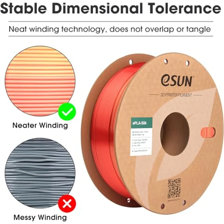 eSUN Silk Rainbow PLA Filament 1.75mm, Multicolored 3D Drucker Filament, Farbverlauf wechselnd, 1KG Spule für 3D Drucker, Blazing Regenbogen – Bild 2