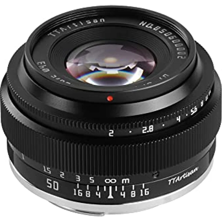 TTArtisan 50 mm F2 Metallgehäuse, kompatibel mit Fuji X Mount (Vollrahmen) – Schwarz – Bild 4