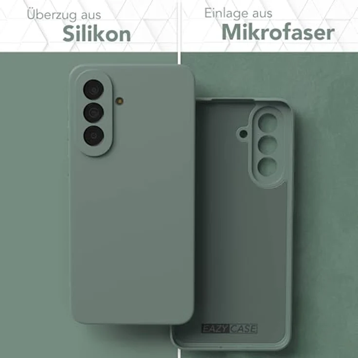EAZY CASE Silikonhülle für Galaxy A57, Dunkelgrün, stoßfest, dünn mit Kameraschutz, kratzresistent, TPU Phone Bumper in Mitternacht Grün Matt – Bild 3