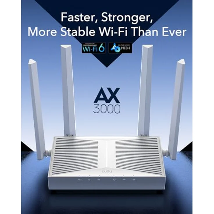 Cudy WR3000E AX3000 Gigabit-Dualband-WLAN-6-Mesh-Router, MU-MIMO, OFDMA, Multi-VPN, WPA3, unterstützt Cudy Mesh und App – Bild 2