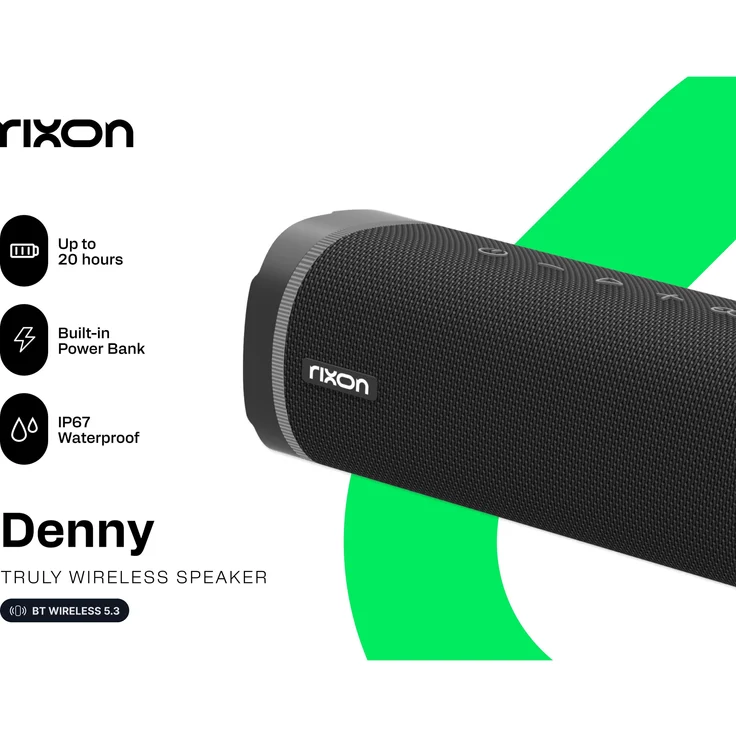 Rixon Denny Bluetooth Lautsprecher, 40W, Schwarz