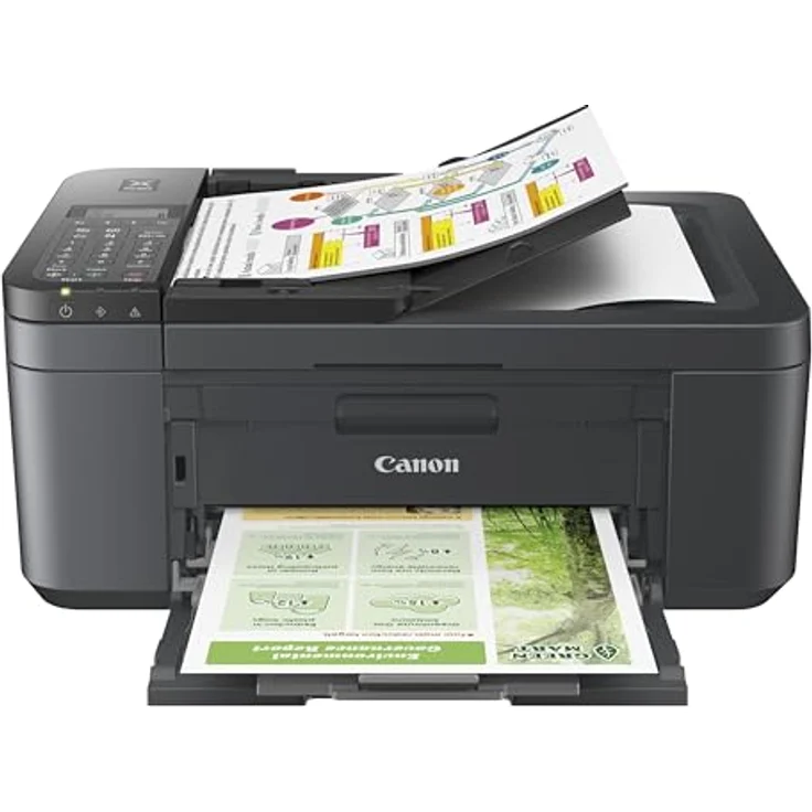 Canon PIXMA TR4755i Multifunktionsdrucker 4in1 (Tintenstrahl, Drucken, Kopieren, Scannen, Faxen, A4, WLAN, Apple AirPrint, 20 Blatt ADF, Duplexdruck, kompatibel mit Pixma Print Plan ABO) schwarz – Bild 3