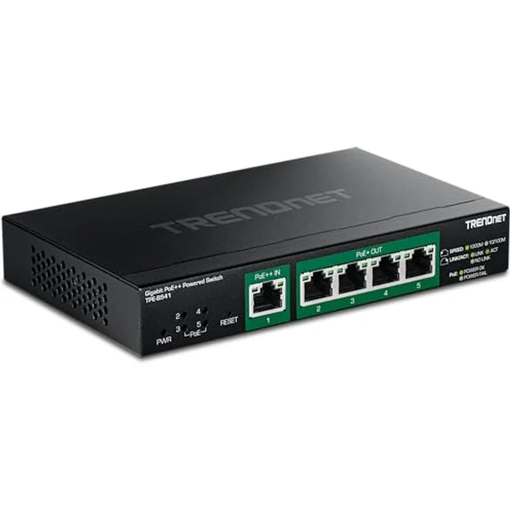 TRENDnet 5-Port Gigabit PoE++ Powered Managed Switch with PoE, TPE-B541 – Bild 1