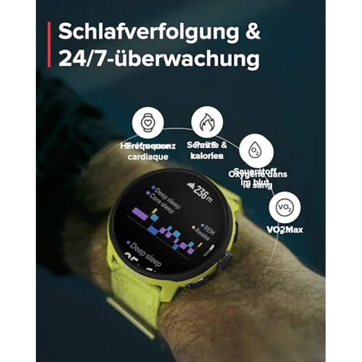 SUUNTO Run GPS Laufuhr, 1,32" AMOLED-Touchscreen, leicht, Multisport, präzises GPS, 12 Tage Akkulaufzeit, 4GB Offline-Musikspeicher – Bild 5