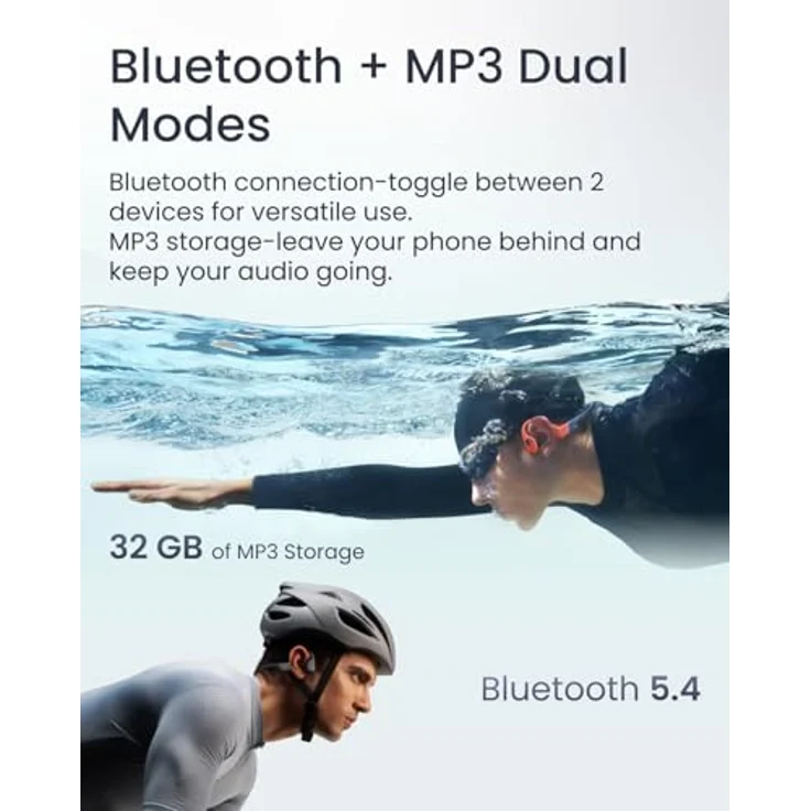 SHOKZ S710-ST-RD Sport-Kopfhörer, Bluetooth, Schwarz, Rot – Bild 3