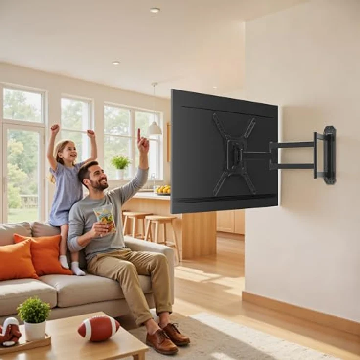 Wiltec TV-Halterung 23"-65", schwenkbar bis 35 kg, VESA-kompatibel, mit Kabelmanagement – Bild 2