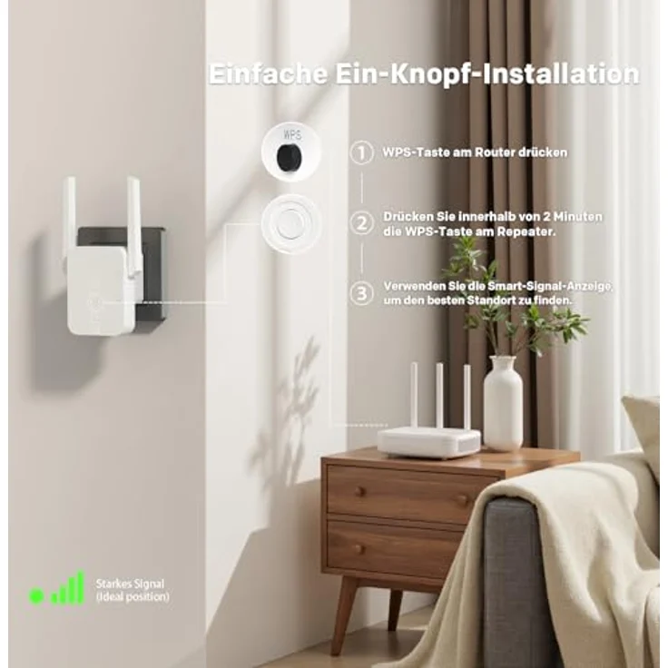 STRONG Wlan Repeater 300S, Wi-Fi 6, bis zu 300 Mbit/s, LAN-Anschluss, kompakte Größe – Bild 4