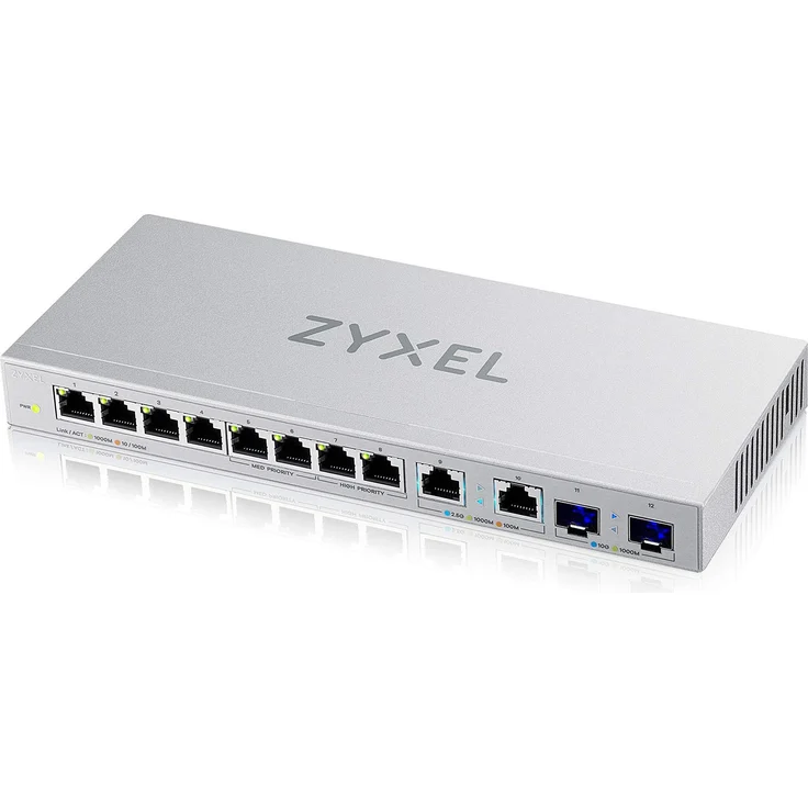 Zyxel XGS1010-12 (10 Ports) Netzwerk Switch, Grau - Gigabit-Ethernet- & 10-Gigabit-SFP+-Ports, Plug-and-Play-Design – Bild 1