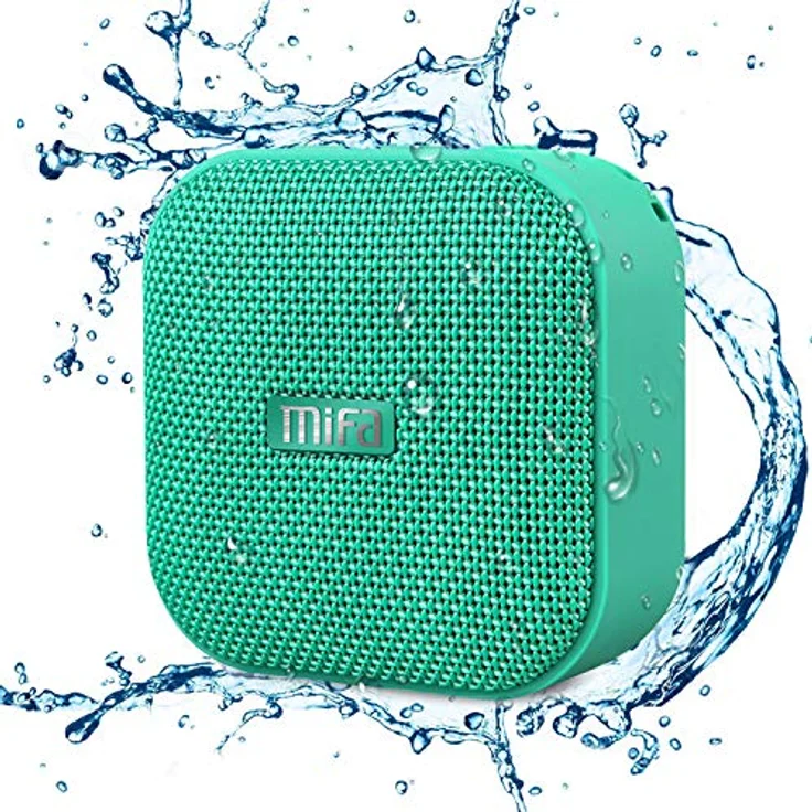 MIFA A1 Mini Lautsprecher Bluetooth, Technologie True Wireless Stereo, 15 Stunden Spielzeit, IP56 Wasserfester und Staubdichter Wireless Speaker mit 3,5mm Audio-Eingang, grün – Bild 1