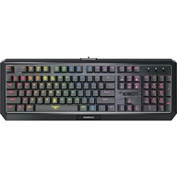 GAMDIAS Hermes P3 Black Mechanische Tastatur USB Gaming 104 Tasten Low Profile RGB Switches Blau Keyboard Hintergrundbeleuchtung UK Layout