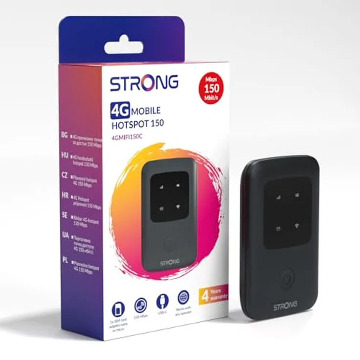 Strong 4GMIFI150C Mobiler Router, 4G Hotspot bis 150 Mbit/s für Smartphone, Tablet und Laptop