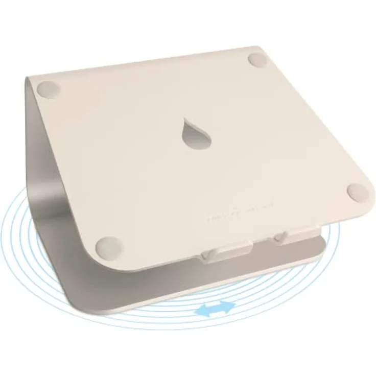 Rain Design mStand360 Laptop Stand w/Swivel Base - Starlight, Aluminium Stand mit ergonomischem Design und 360 Grad drehbarer Basis