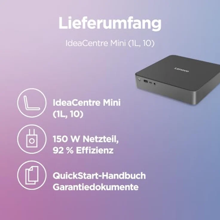 Lenovo IdeaCentre Mini 01IRH10R, Tiny Desktop-PC mit Intel Core i7 240H 2.5 GHz, 16 GB RAM, 512 GB SSD, WLAN Wi-Fi 6, Luna Gray – Bild 11