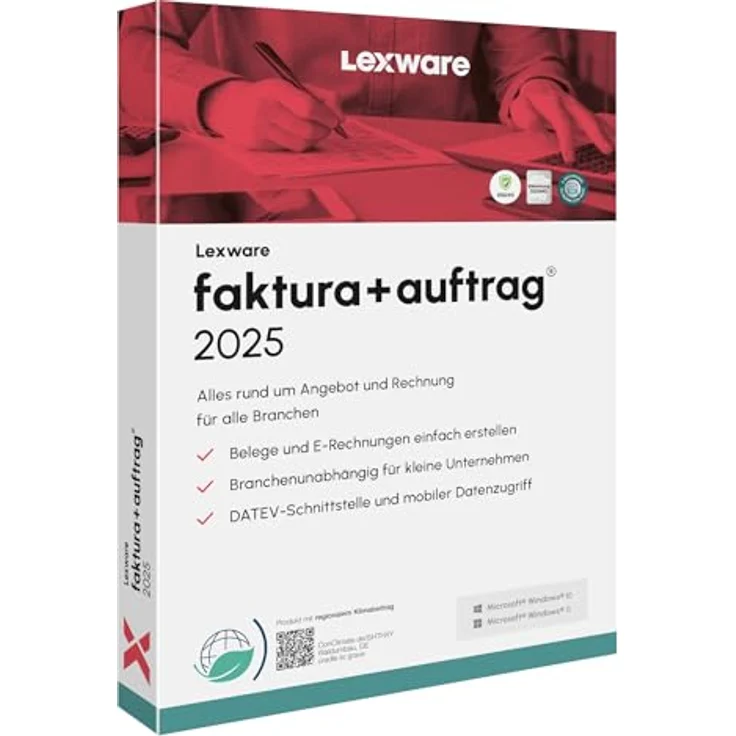 Lexware faktura+auftrag 2025, Minibox, 365 Tage, Einfache Auftrags- und Rechnungs-Software mit Business Cockpit und Zusatzlizenz für einen PC – Bild 1