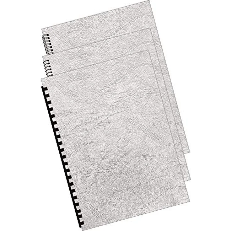Fellowes 5371101 Präsentationsdeckblätter Delta (Lederstruktur), 250g-m², grau – Bild 2