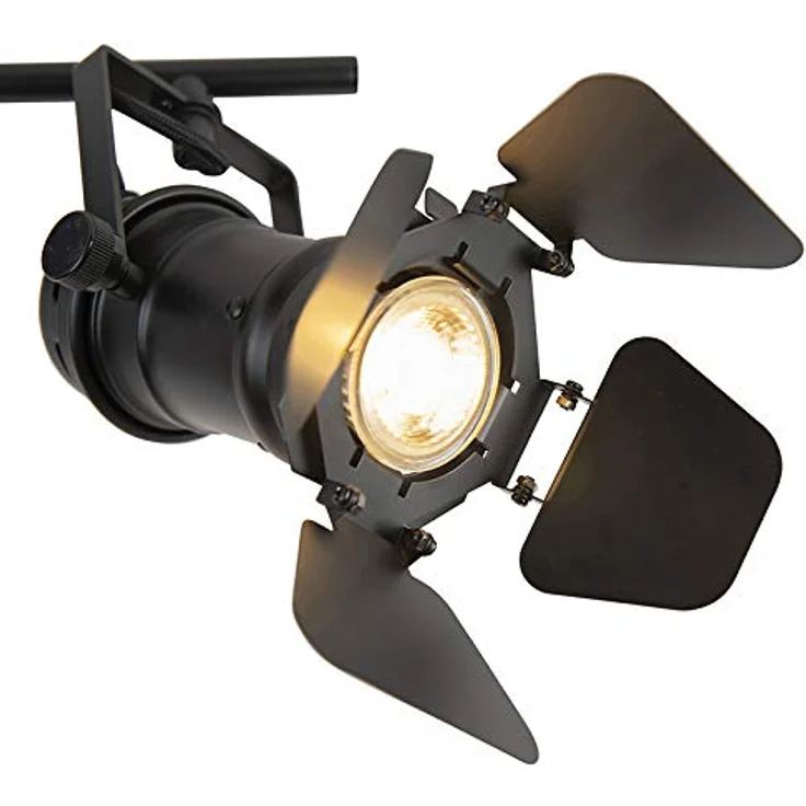 QAZQA Industrie Vintage Deckenstrahler 2-flammig-Licht schwarz mit Ventilen Film Wohnzimmer Schlafzimmer Edelstahl R – Bild 3