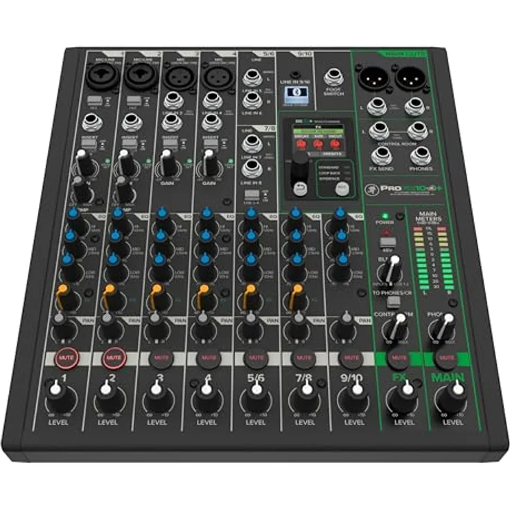 Mackie ProFX10v3+ 10-Kanal Analogmischpult mit GigFX+-Effekten, USB-Aufnahmemodi und Bluetooth