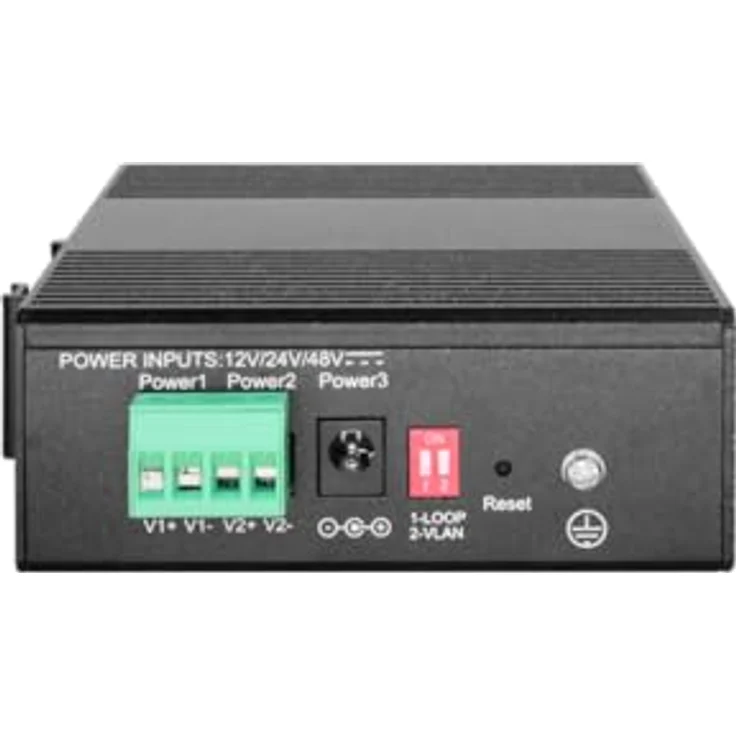 LevelOne IGS-2106P Hilbert 6-Port Industrieller Gigabit PoE Smart Lite Switch, 2 x SFP, 4 PoE-Ausgänge, 802.3at/af PoE, Schwarz – Bild 3