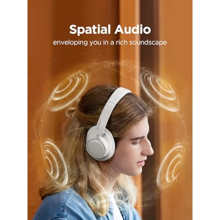1MORE HQ31, Kabellose Bluetooth Over Ear Kopfhörer mit Hybrid Active Noise Cancelling, 90 Std. Spielzeit, Hi-Res Audio, Räumlicher Klang, Klare Anrufe, Schnellladung, EQ in App – Bild 2