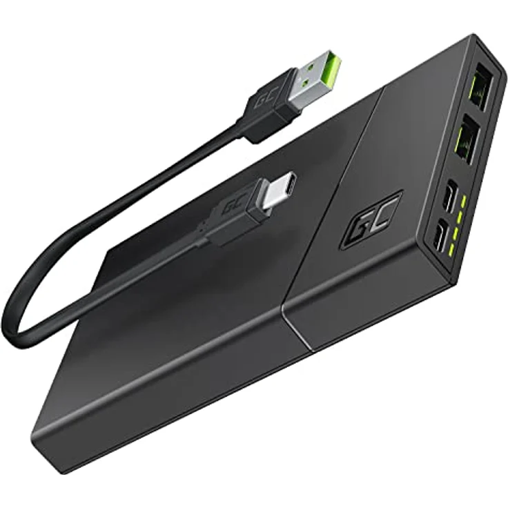 Green Cell Powerbank GC PowerPlay10S 10000mAh | 4-Port Externer Akku mit 2x USB-C 18W Power Delivery und 2x USB Ultra Charge 18W Schnellladetechnologie QC 3.0 für iPhone, iPad, Galaxy, Handys, Tablets – Bild 1