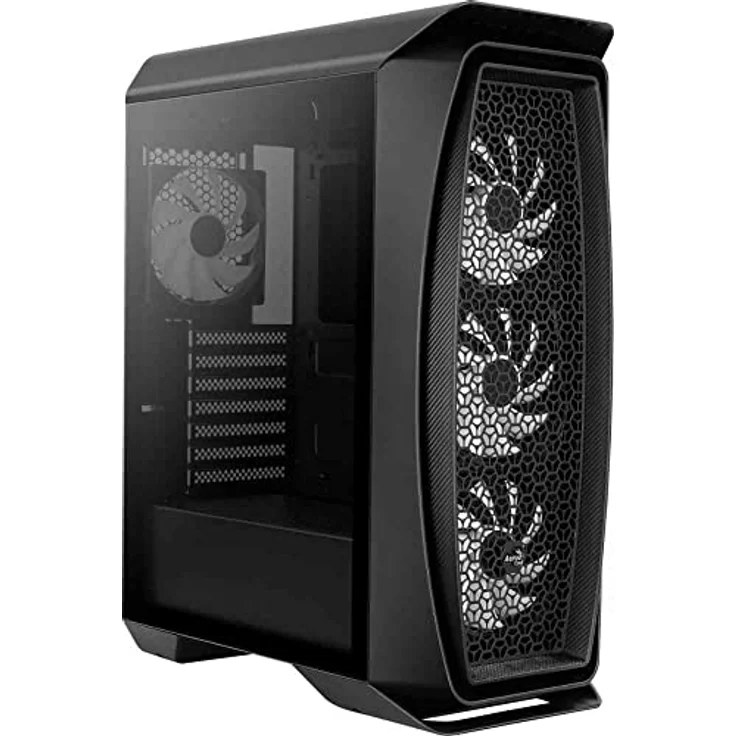 Aerocool AEROONEFROST, PC ATX-Box, 4 RGB-Lüfter, Glasscheibe, schwarz – Bild 5