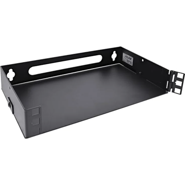 InLine 10 Zoll Mini Rack, Wandmontage mit 1HE, stabile Metallhalterung pulverbeschichtet in schwarz, 15,2 cm tief, für Netzwerkkomponenten, Modell 10101B – Bild 4