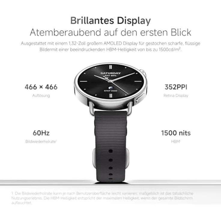 XIAOMI Watch S4, 41mm Smartwatch mit Lederarmband in Weiß, präzise Gesundheitsüberwachung und 150+ Sportmodi – Bild 3