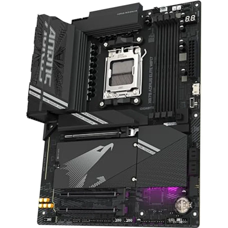 Gigabyte X870 Aorus Elite WIFI7-Mainboard - AMD Ryzen 9000 Support, 16+2+2 Phasen VRM, DDR5 bis zu 8000MHz, PCIe 5.0, 2.5GbE LAN, USB 4 – Bild 4
