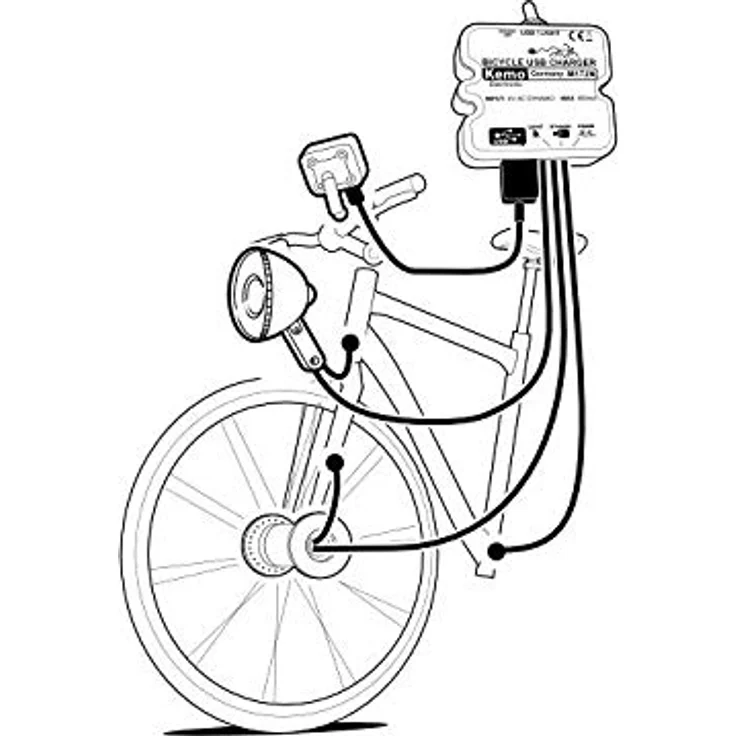 Kemo Laderegler (5 W), leistungsstarkes USB Ladegerät für Fahrraddynamo, Schwarz – Bild 4