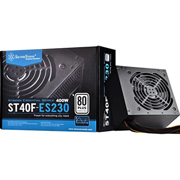 SilverStone SST-ST40F-ES230 - Strider Essential Serie, 400W 80 Plus 230V EU ATX flüsterleises PC-Netzteil mit 120 mm-Lüfter – Bild 2