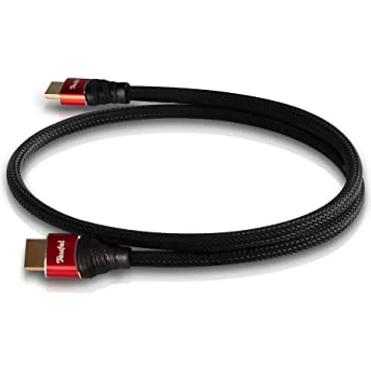 Teufel HDMI-2.0-Rundkabel Highspeed HDMI-Kabel unterstützt alle 2.0-Spezifikationen wie z.B. 4K 50/60p und 4K 3D (Schwarz, 0,75 m)