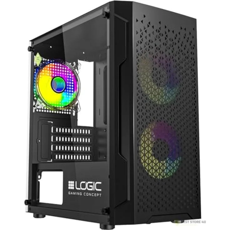 LOGIC ARAMIS ARGB Mini USB 3.0-Gehäuse, schwarzer Mini Tower mit ARGB-Beleuchtung und Platz für 2x 3,5" sowie 3x 2,5" HDDs – Bild 8