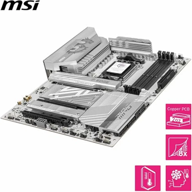 MSI MPG B850 Edge TI WiFi Mainboard, ATX - Unterstützt AMD Ryzen 9000/8000/7000 Prozessoren, DDR5 Memory Boost (8400+MT/s OC), PCIe 5.0 x16, M.2 Gen5, Wi-Fi 7, 5G LAN – Bild 4