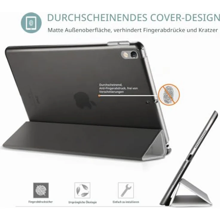 ProCase Hülle für 10,5 Zoll iPad Air 3 2019 / iPad Pro 2017, transluzente Schutzhülle mit Auto Schlafen/Wachen Funktion, Marmor Weiß – Bild 4