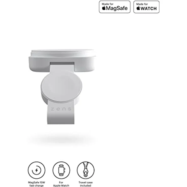 ZENS MagSafe+Watch konvertibles Reise-Ladegerät für iPhone und Apple Watch (Platzsparendes Design, Transport-Tasche & USB-C Kabel inklusive) – Bild 3