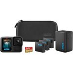 GoPro HERO13 Black Extended Power Bundle, Action-Cam mit 5,3K Video, 3 Enduro Akkus, Dualladegerät, 64 GB microSD-Karte, Kamera-Case