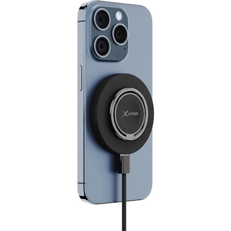 XLayer MagFix Pro 3-in-1 Ladestation Apple Wireless Charger I Ladepad mit Ringhalter I Magsafe Kompatibel I Magnetisch I kabelloses Laden von iPhone 15/14/13/12 Pro Watch 5/6/7/8/9/SE/Ultra, AirPods – Bild 2