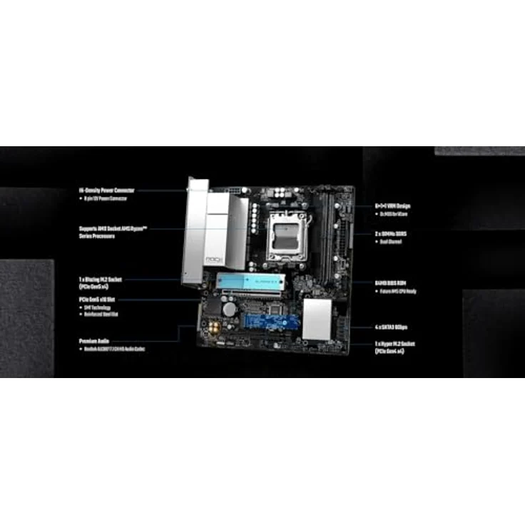 ASRock B850M Rock WiFi AM5 mATX Mainboard, DDR5, PCIe 5.0, HDMI 2.1, WiFi 6E, 2.5G LAN – Bild 5