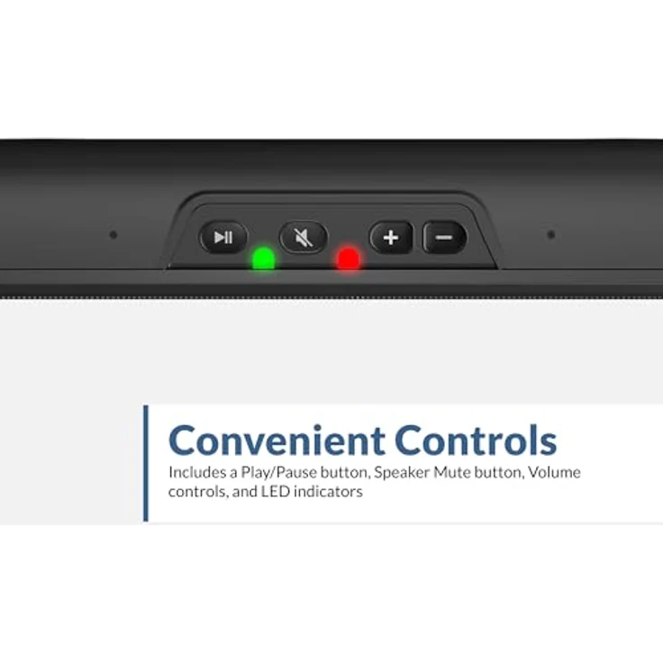 Cyber Acoustics CA-2890, USB-Lautsprecherleiste, USB-betrieben, einfach am Monitor zu befestigen, praktische Bedienelemente, Schwarz – Bild 5
