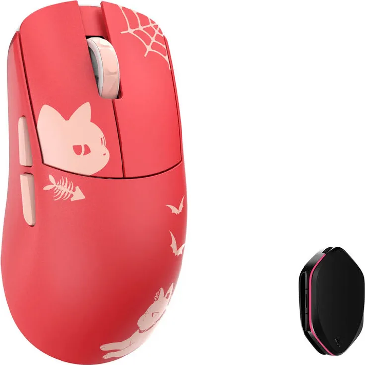 WLMouse YING Magnesium Kabellose Gaming Maus, PAW3950HS, 30000 DPI, 8K Polling Rate, OMRON Optical Switches - rot