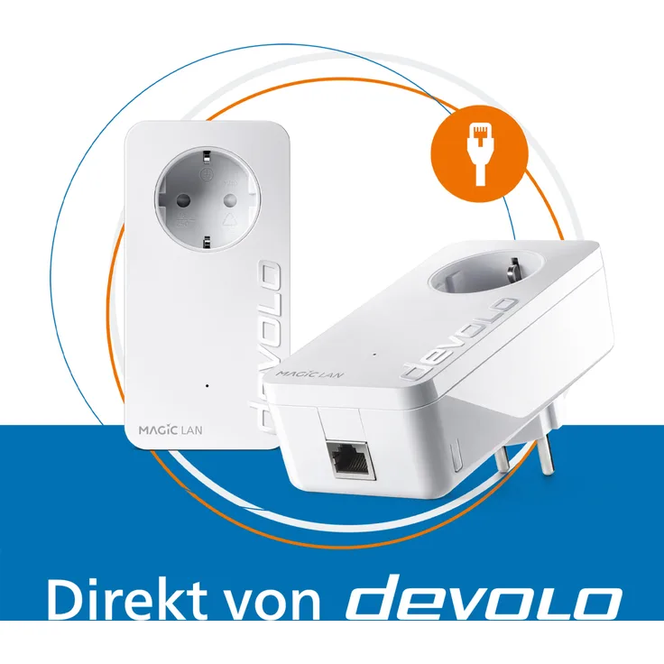 Devolo Magic 1 LAN Powerline-Adapter, 1x Gigabit LAN Port, 1200 Mbit/s, Weiß