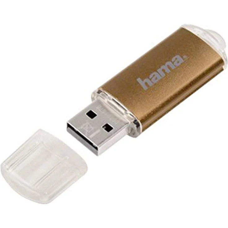 Hama 32GB USB-Stick USB 2.0 Datenstick (10 MB-s Datentransfer, USB-Stick mit Öse zur Befestigung am Schlüsselring, Speicherstick, Memory Stick mit Verschlusskappe, geeignet für Windows-MacBook) bronze – Bild 3
