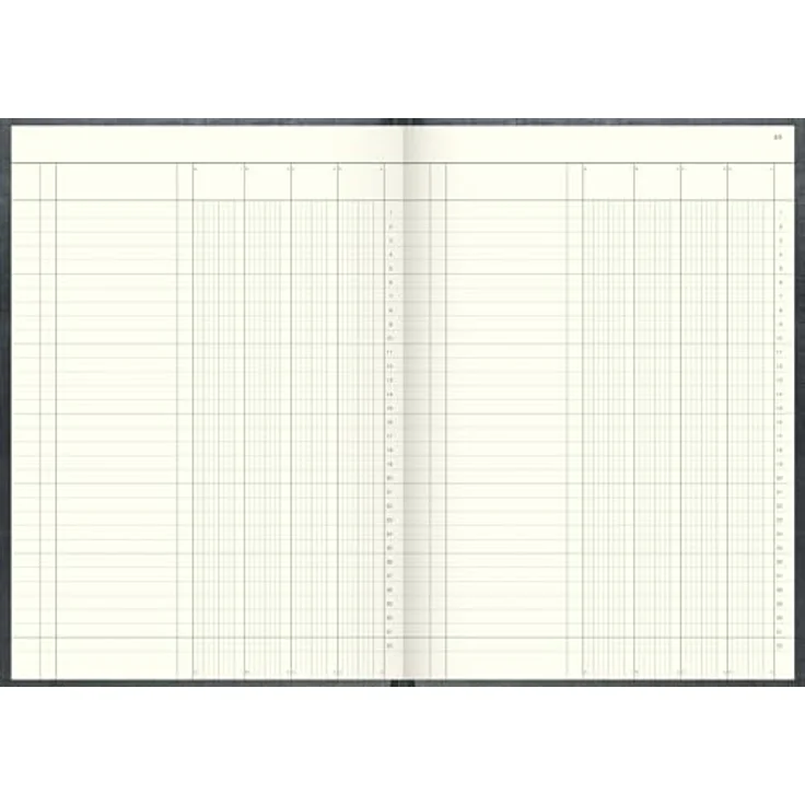 König & Ebhardt Notizbuch Geschäftsbuch A4, 96 Blatt, 4 Spalten, Fadenheftung, grau – Bild 3