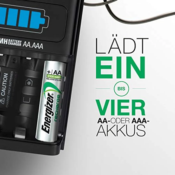 Energizer Recharge 1-Stunden Akku Ladegerät für wiederaufladbare Batterien der Größen AA und AAA – Bild 3