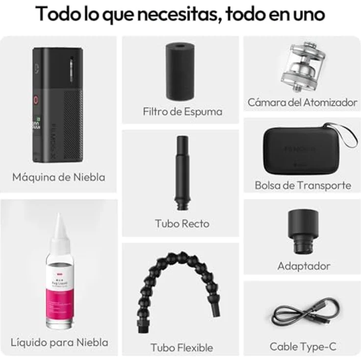 Ulanzi FM02 FILMOG X Tiny Fog Machine, tragbare Nebelmaschine mit 30 Watt Leistung, 20 Minuten Akkulaufzeit und Typ-C Ladefunktion, inklusive Tragetasche – Bild 7