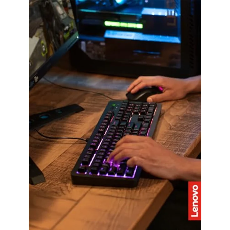 Lenovo Legion KM310 RGB Gaming Combo, Hintergrundbeleuchtete Tastatur und Maus, Full Size, USB, QWERTY, Englisch (US), Schwarz – Bild 7