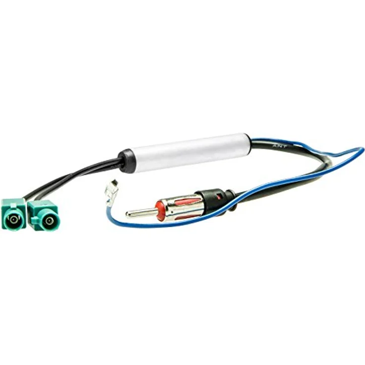 Adapter Universe Auto Radio Antennenadapter 2x Fakra Phantomeinspeisung DIN Anschluss Stabantenne, Blaues Kabel zum Anschluss an 12V – Bild 2