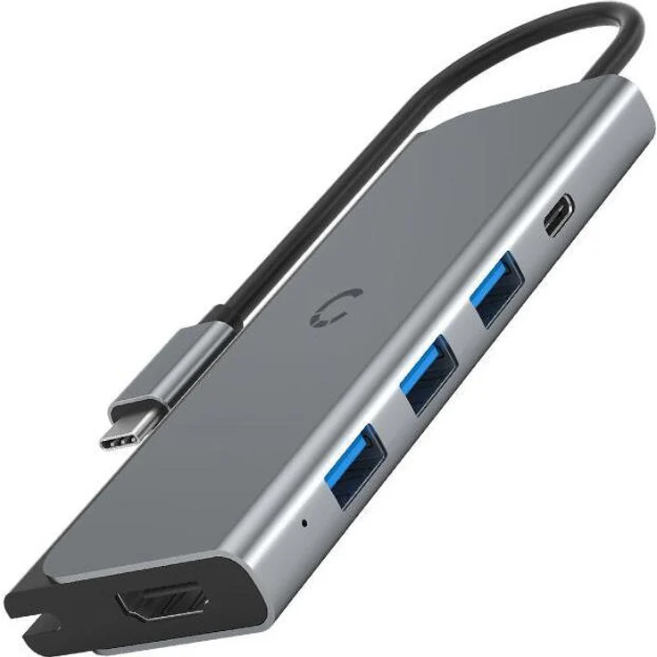 Cygnett CY3318HUBC3, Laptop-Dockingstation & Portreplikator, USB 2.0 Type-C, 4K HDMI-Ausgang, 100W PD-Ladefunktion, schlankes Design für Reisen